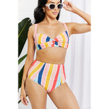 Marina West Swim Take A Dip Twist High-Rise Bikini in Stripe - Spicie's Boutique