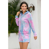 Tie-Dye Drawstring Hoodie/Shorts Set - Spicie's Boutique