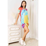 Double Take Tie-Dye V-Neck Twisted Dress - Spicie's Boutique