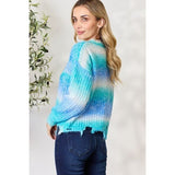 BiBi Tie Dye Frayed Hem Sweater - Spicie's Boutique
