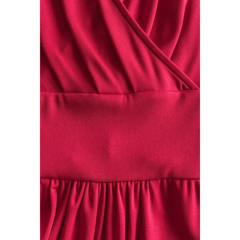 Gathered Detail Surplice Lantern Sleeve Jumpsuit - Spicie's Boutique