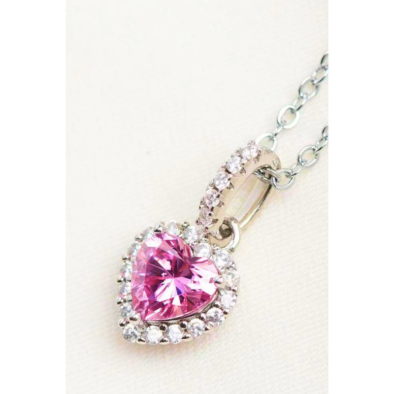 1 Carat Moissanite Heart Pendant Necklace