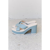 Cherish The Moments Contrast Platform Sandals- Misty Blue - Spicie's Boutique