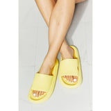 Arms Around Me Open Toe Slide- Yellow - Spicie's Boutique