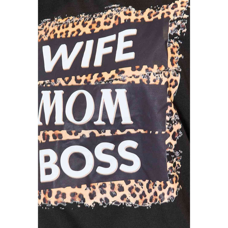 Simply Love WIFE MOM BOSS Leopard Graphic T-Shirt - Spicie's Boutique