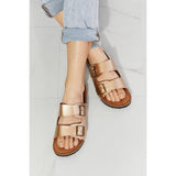 MMShoes Best Life Double-Banded Slide Sandal in Gold - Spicie's Boutique