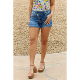 Maya Mid Rise Asymetrical Shorts - Spicie's Boutique