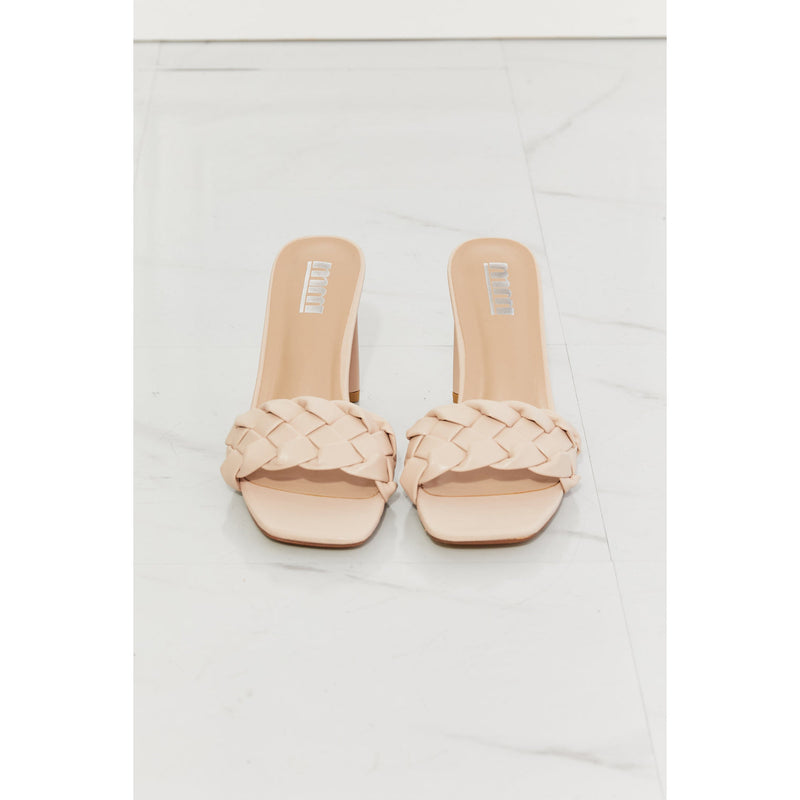 MMShoes Top of the World Braided Block Heel Sandals in Beige - Spicie's Boutique