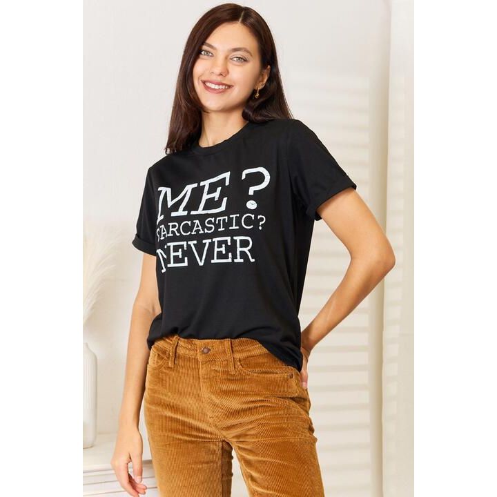 Simply Love Letter Graphic Round Neck T-Shirt - Spicie's Boutique