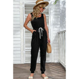 Two-Tone Drawstring Waist Sleeveless Jogger Jumpsuit - Spicie's Boutique