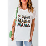 MAMA Graphic Cuffed Round Neck Tee Shirt - Spicie's Boutique