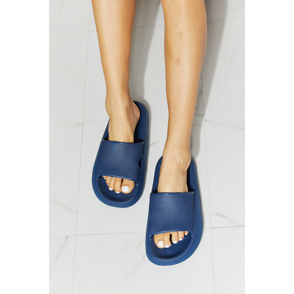 MMShoes Arms Around Me Open Toe Slide in Navy - Spicie's Boutique