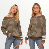 Camo Loose Fit Sweater - Spicie's Boutique