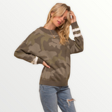 Camo Loose Fit Sweater - Spicie's Boutique